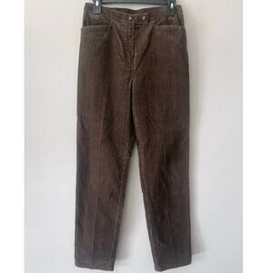 Lauren Ralph Lauren Women’s Cotton Pants Sz 4 Brown Herringbone Hong Kong Preppy